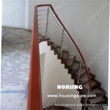 Curved Design Indoor Stair Rod Railing with PVC Handrail